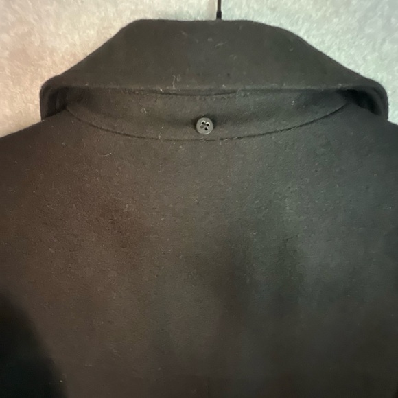 TOMMY HILFIGER Wool Blend Sport Coat  Mens XL Pea Overcoat Winter Warm Black EUC - Picture 6 of 9